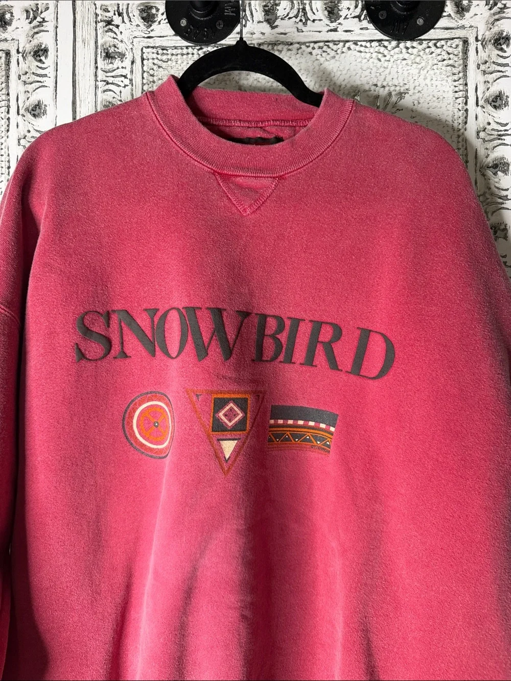 Vtg Snowbird Oversized Aztec Crewneck